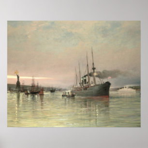 A Liner and Other Shipping before the Statue of Li Poster