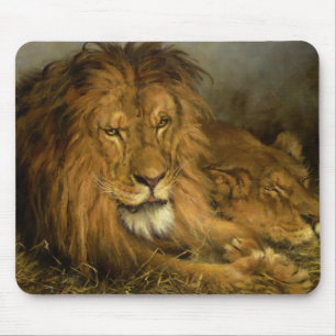 A Lion And A Lioness Mouse Mat