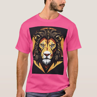 A lion angry face in a triangle tshirt design
