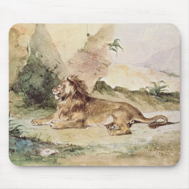 A Lion in the Desert, 1834 Mouse Mat (Front)