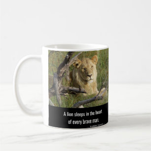 A Lion Sleeps in the Heart of Every Brave Man Coffee Mug