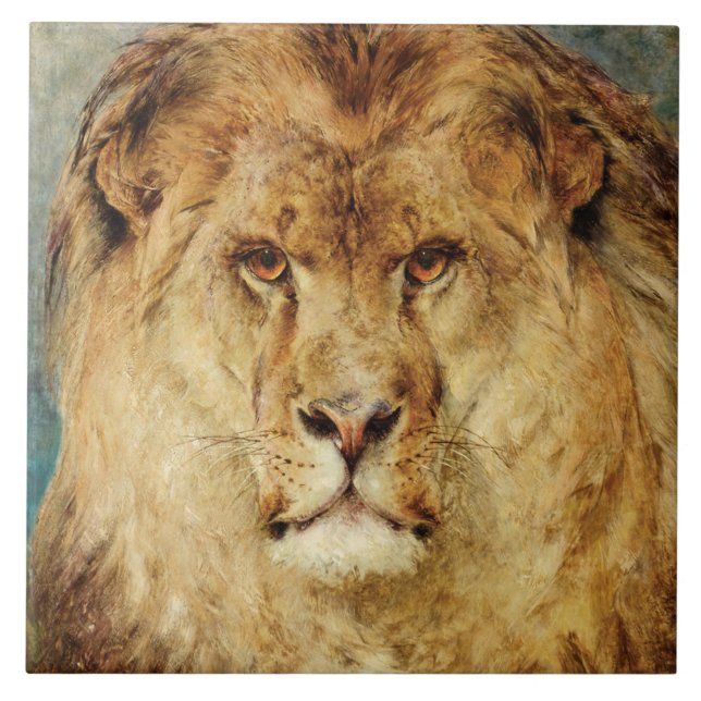 A Lion's Head (by Heywood Hardy) Tile (Front)