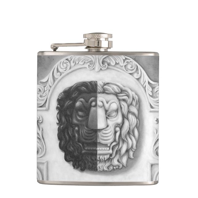 A Lion's Head Hip Flask (Front)