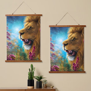 A Lion's Stance Hanging Tapestry