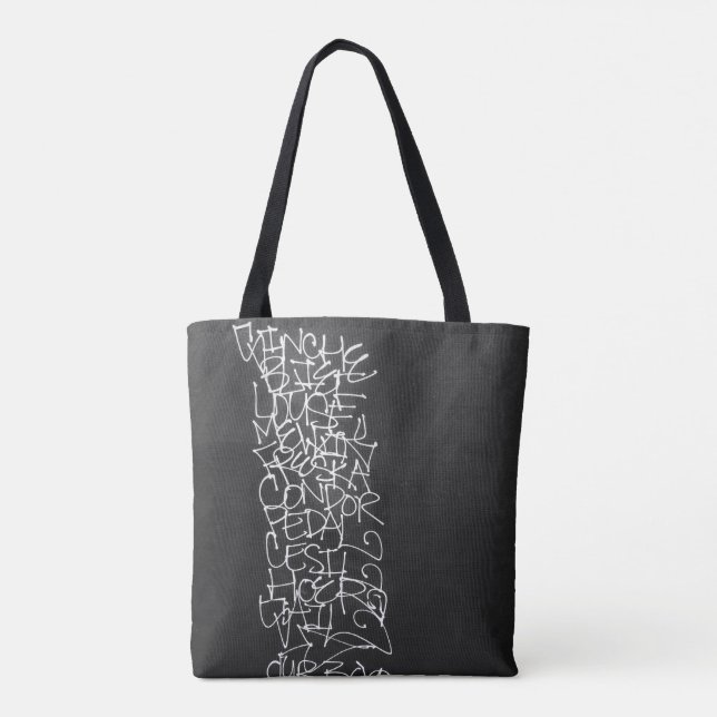 a list of our boys tote bag (Back)