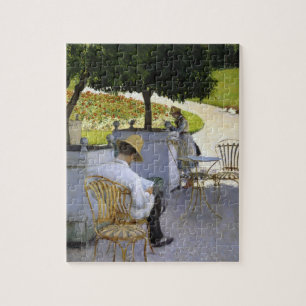 A Literary Escape: Readers Lost in an Orange Grove Jigsaw Puzzle