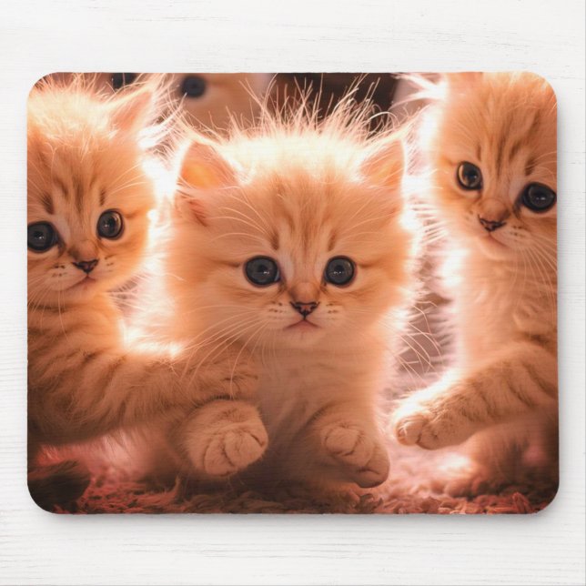 A Litter Of Cute Kittens on Laptop Desktop Tablet Mouse Mat (Front)