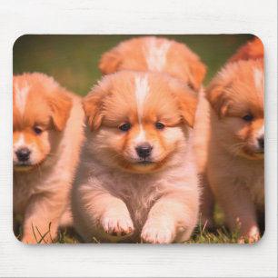 A Litter Of Cute Puppies on Laptop Desktop Tablet Mouse Mat