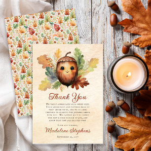 A Little Acorn Fall Baby Shower Thank You Card