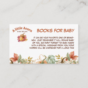 A Little Acorn Fall Books For Baby Shower Enclosure Card