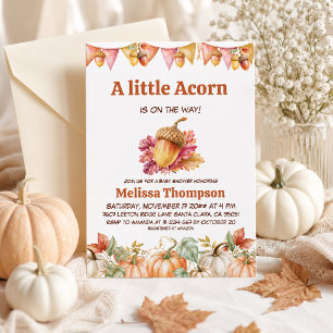 A Little Acorn Is on the Way Fall Baby Shower Invitation