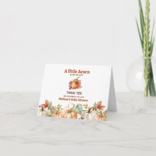 A Little Acorn Is on the Way Fall Baby Shower Thank You Card