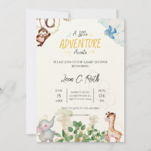 A Little Adventure Awaits Baby Shower Invitation