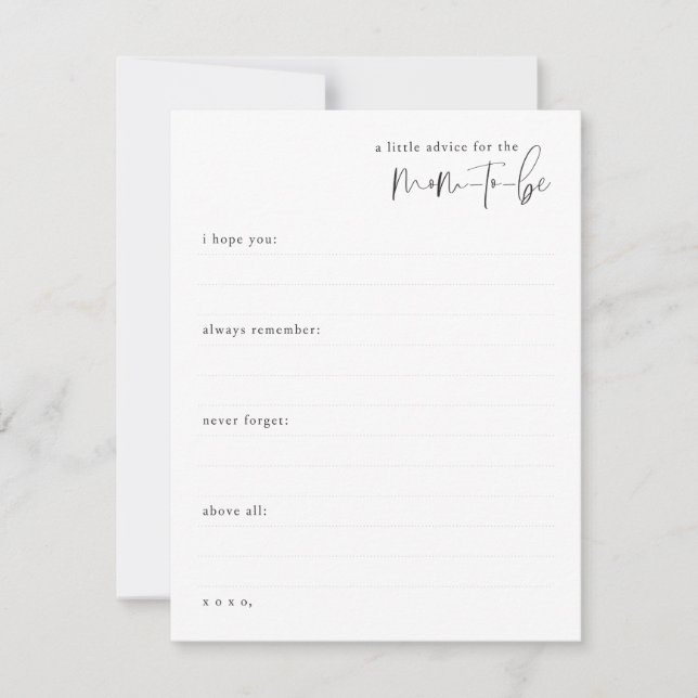 A Little Advice for the Mum-to-be Card (Front)