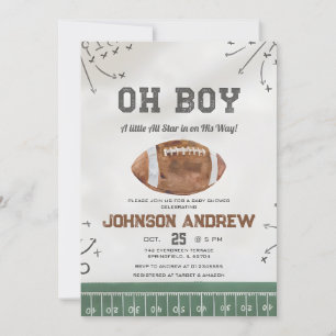 A little All Star American football Baby Shower Invitation
