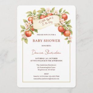 A Little Apple Is On The Way Baby Shower Invitation