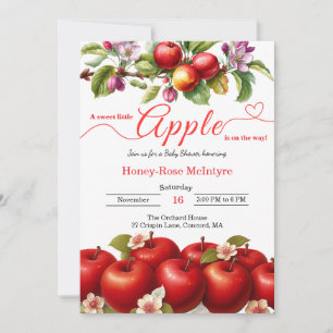 A Little Apple Is On The Way   Fall Baby Shower  Invitation