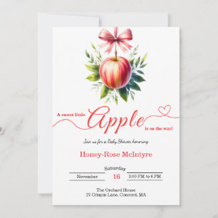 A Little Apple Is On The Way   Fall Baby Shower  Invitation