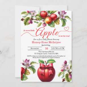 A Little Apple Is On The Way   Fall Baby Shower  Invitation