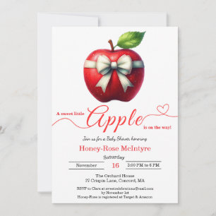 A Little Apple Is On The Way   Fall Baby Shower  Invitation