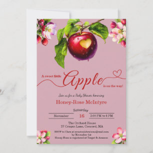A Little Apple Is On The Way   Fall Baby Shower  Invitation