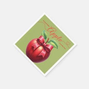 A Little Apple Is On The Way Fall Baby Shower Napkin