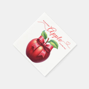 A Little Apple Is On The Way   Fall Baby Shower  Napkin