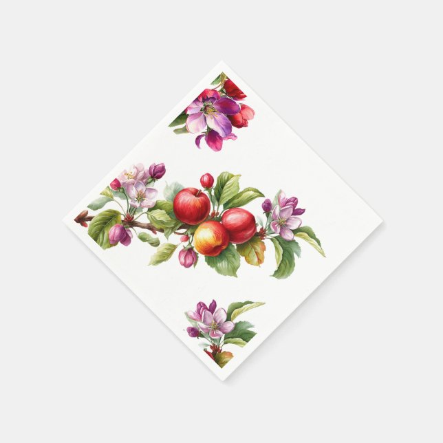 A Little Apple Is On The Way | Fall Baby Shower  Napkin (Corner)