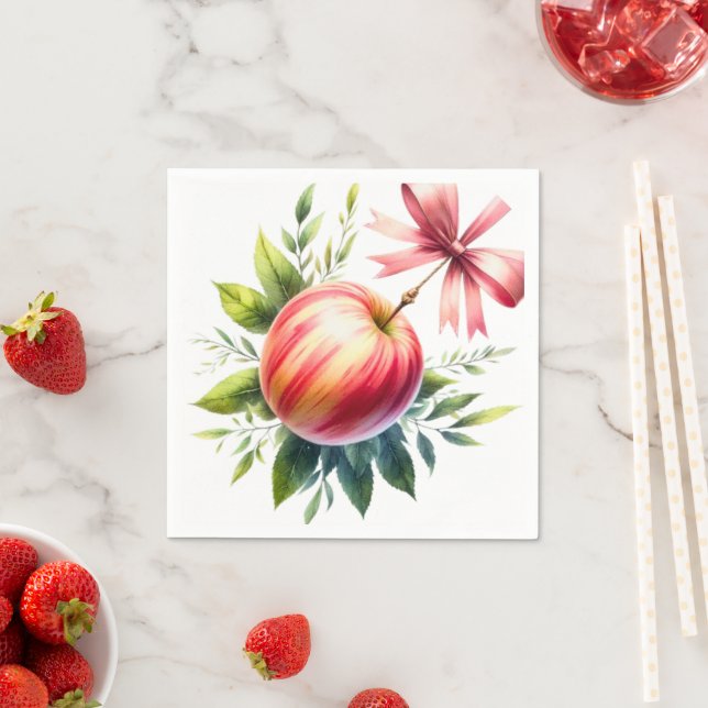 A Little Apple Is On The Way | Fall Baby Shower  Napkin (Insitu)