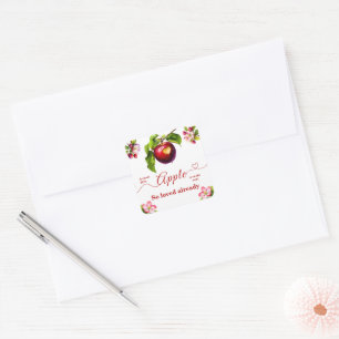 A Little Apple Is On The Way Fall Baby Shower Square Sticker