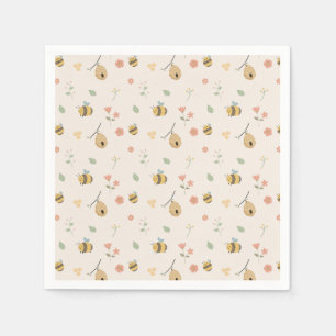 A little babee is on the way, bee baby shower napkin