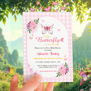 A Little Baby Butterfly Is On The Way Baby Shower  Invitation