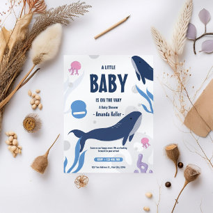 A Little Baby Whale Baby Shower Invitation