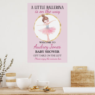 A Little Ballerina Is On The Way Baby Shower Poster