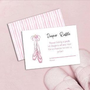 A Little Ballerina is on the Way Diaper Raffle Enclosure Card