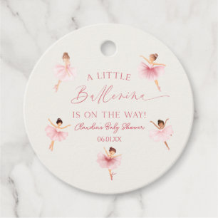 A Little Ballerina Pink Ballet Baby Shower Favour Tags