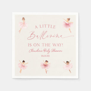 A Little Ballerina Pink Ballet Baby Shower Napkin