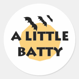 A Little Batty Bats and Moon Classic Round Sticker