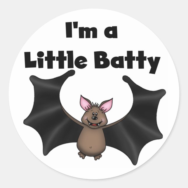 A Little Batty Classic Round Sticker (Front)