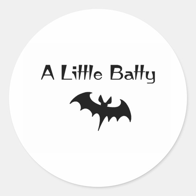 A Little Batty Classic Round Sticker (Front)