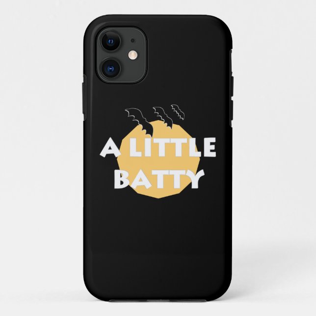 A Little Batty Funny quote Bats and Moon Halloween Case-Mate iPhone Case (Back)
