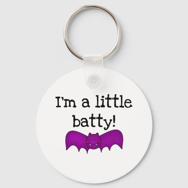 A Little Batty Halloween T-shirts and Gifts Key Ring (Front)