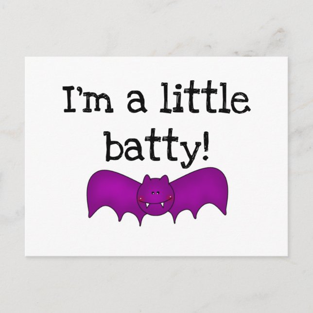 A Little Batty Halloween T-shirts and Gifts Postcard (Front)