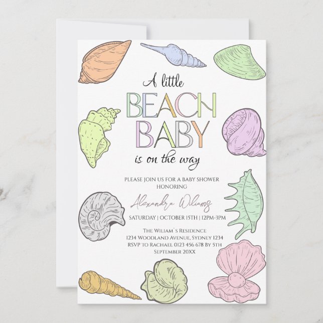 A Little Beach is on the way Baby Shower   Invitation (Front)