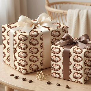 A Little Bean Is Brewing Coffee Baby Shower Wrapping Paper