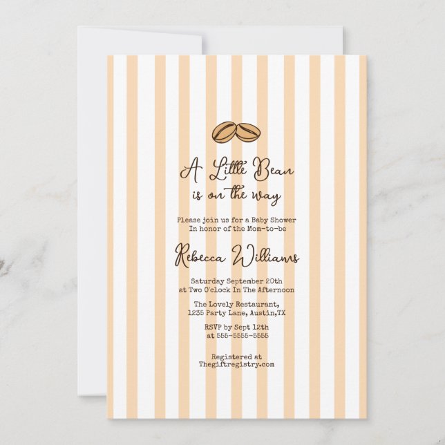 A little Bean is on the Way Coffee Baby Shower  Invitation (Front)