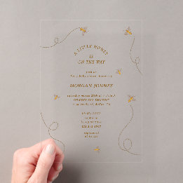 A Little Bee Baby Shower Acrylic Invitation