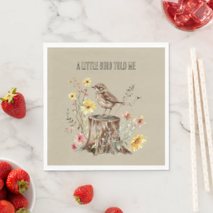 A Little Bird Told Me Flowers Napkin