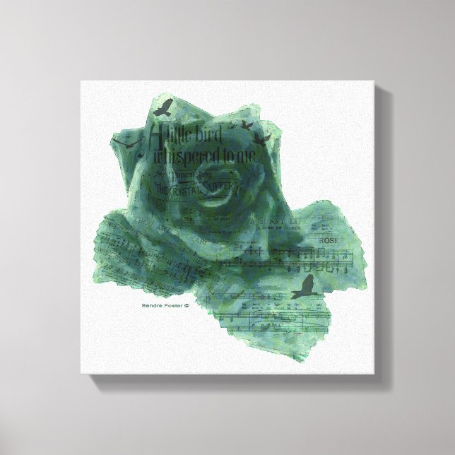 A Little Bird Told Me Rose Canvas Print (Front)