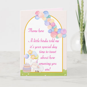 A Little Birdie Told Me it's Your Birthday Holiday Card